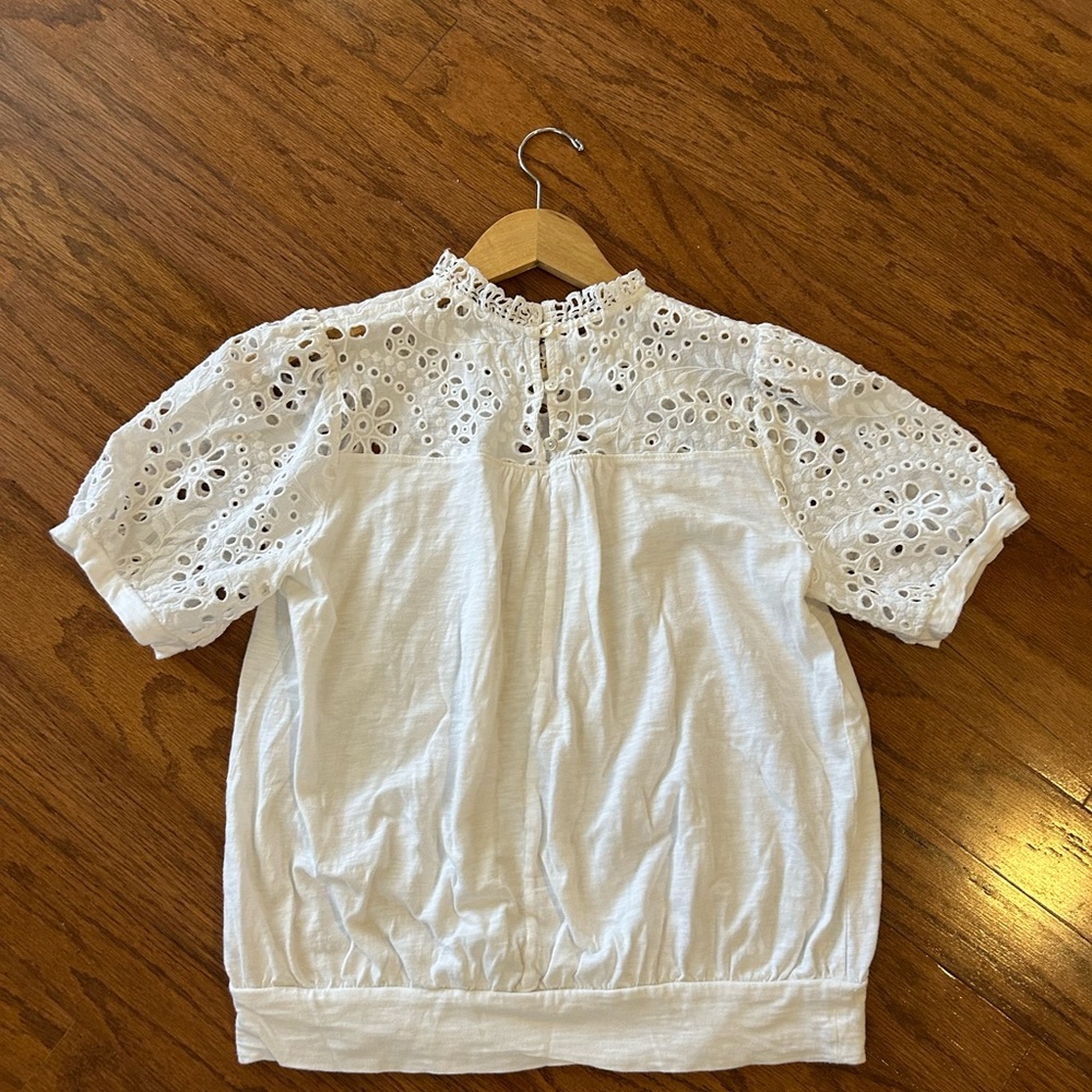 Anthropologie eri + ali White Eyelet Top - Picture 5 of 6